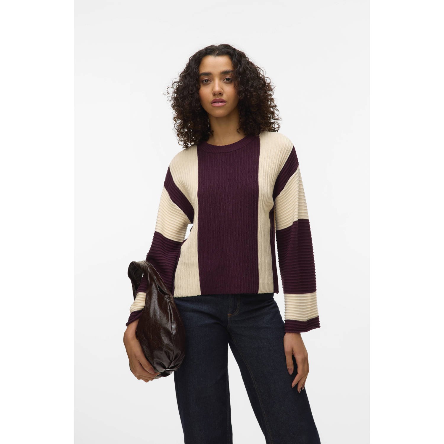 VERO MODA gebreide trui donkerrood
