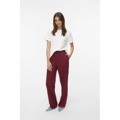 VERO MODA straight regular waist casual broek rood afbeelding