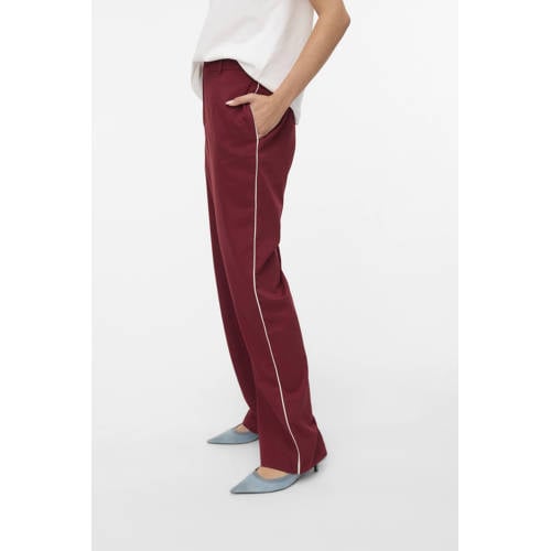 VERO MODA straight regular waist casual broek rood afbeelding