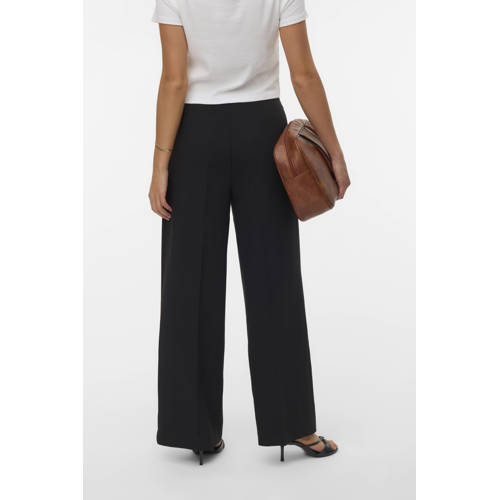 VERO MODA wide leg high waist broek zwart afbeelding