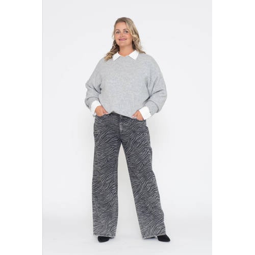 VERO MODA CURVE wide leg jeans grey denim afbeelding