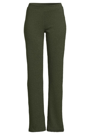 jacquard flared panterprint broek khaki