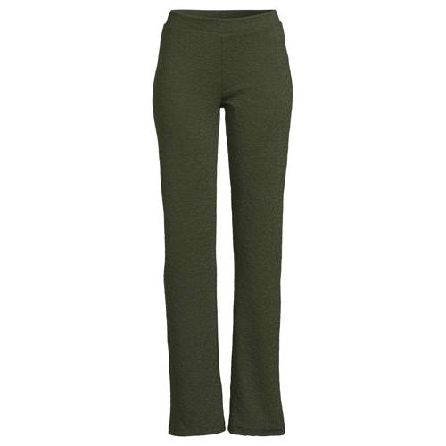 anytime jacquard flared panterprint broek khaki afbeelding