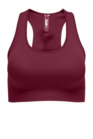 Plus Size level 2 sportbh ONPDAISY donkerrood