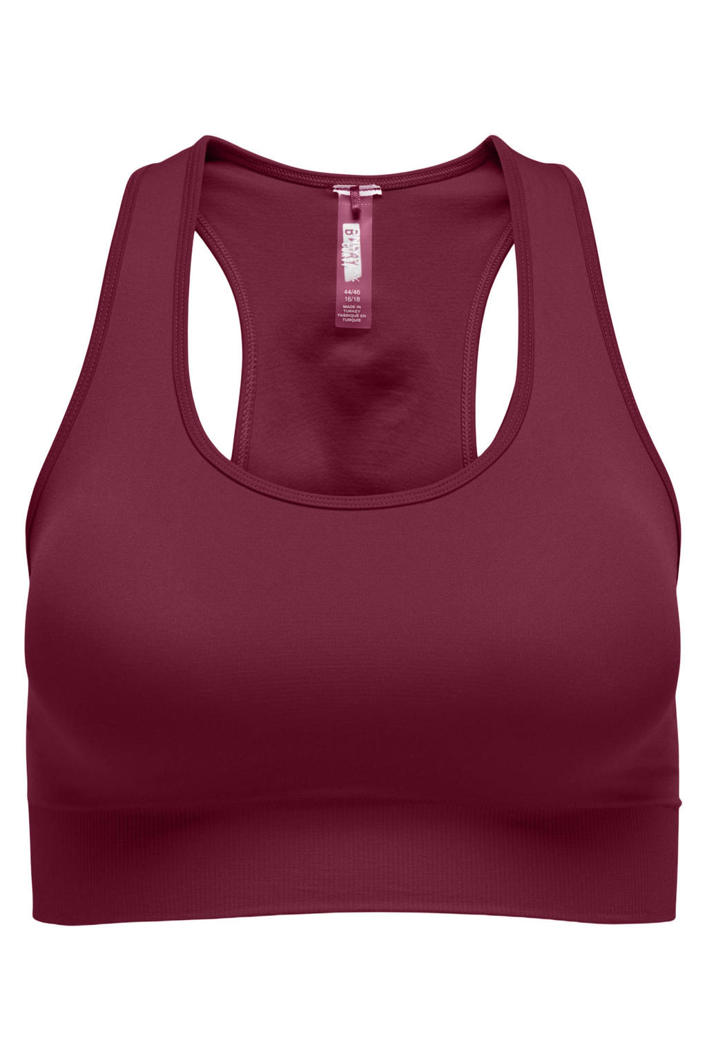 ONLY PLAY Plus Size level 2 sportbh ONPDAISY - donkerrood