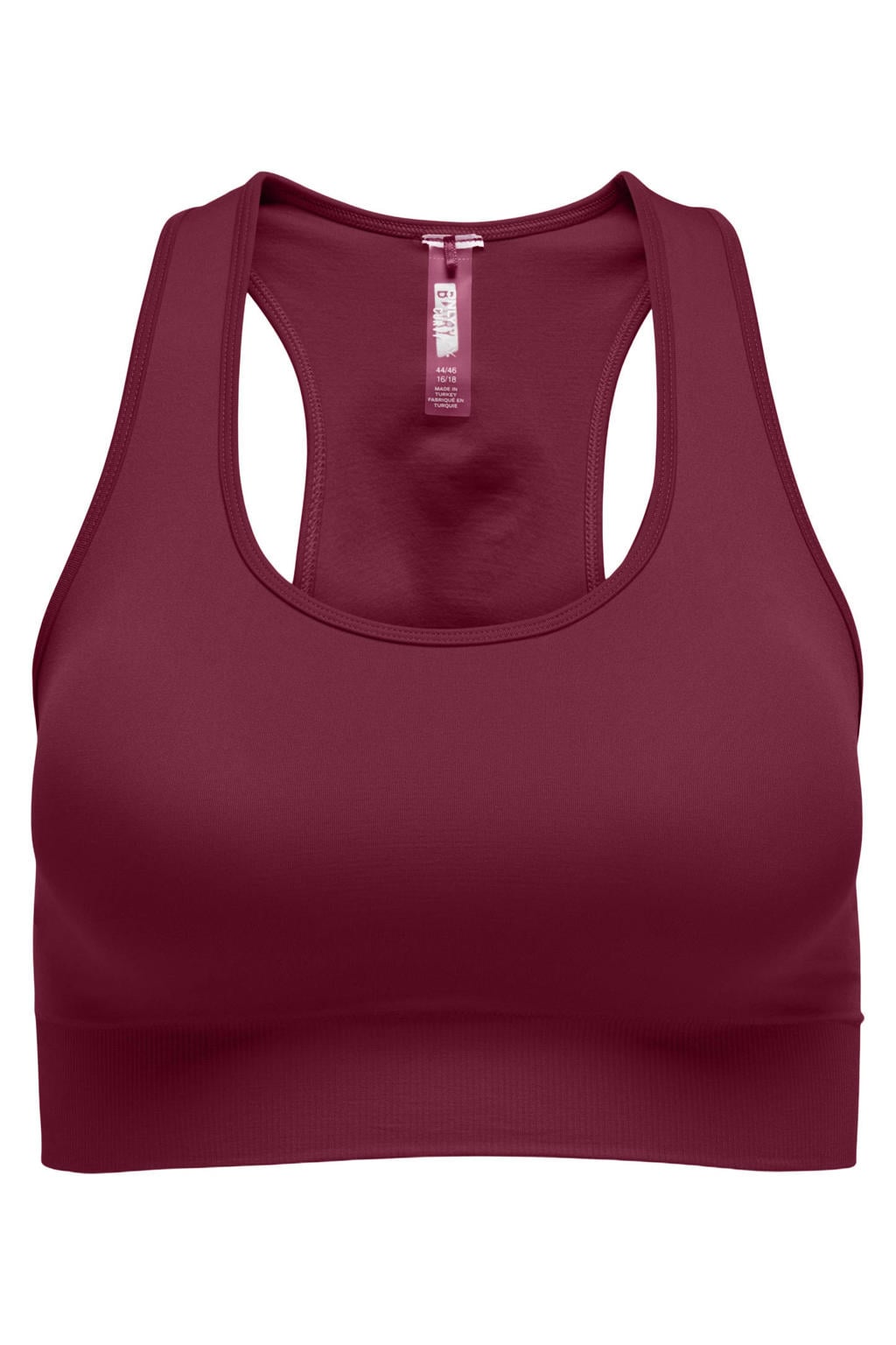 ONLY PLAY Plus Size level 2 sportbh ONPDAISY - donkerrood