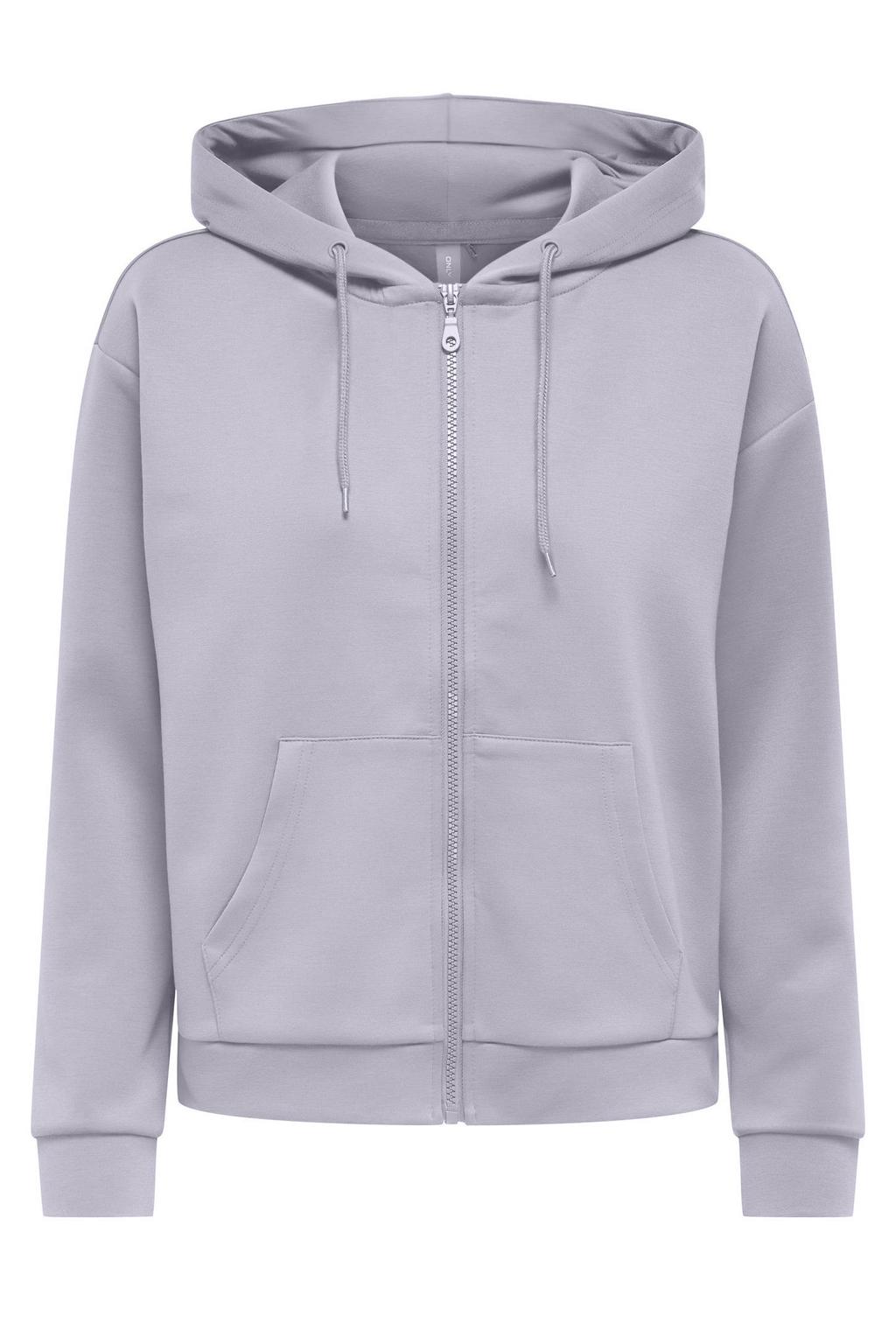Grijze dames ONLY PLAY sportvest Onplounge Life van polyester met lange mouwen, capuchon en ritssluiting