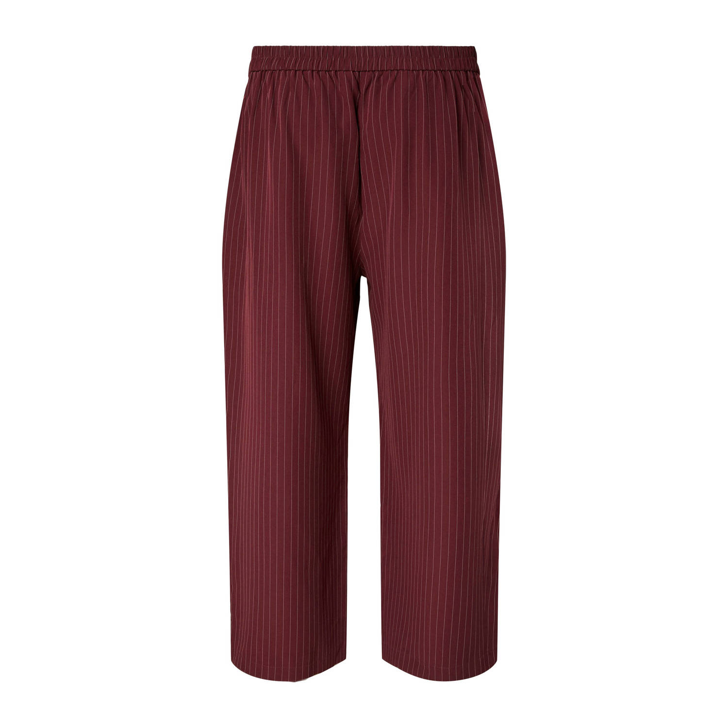 PIECES Curve wide leg high waist pantalon donkerrood