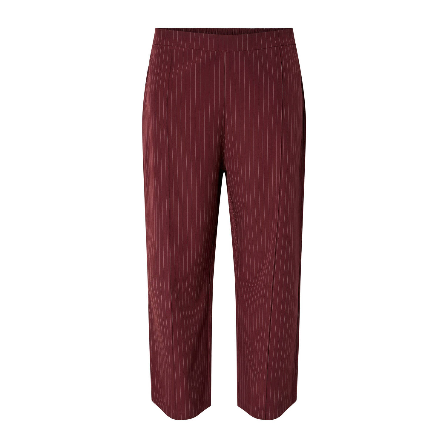 PIECES Curve wide leg high waist pantalon donkerrood