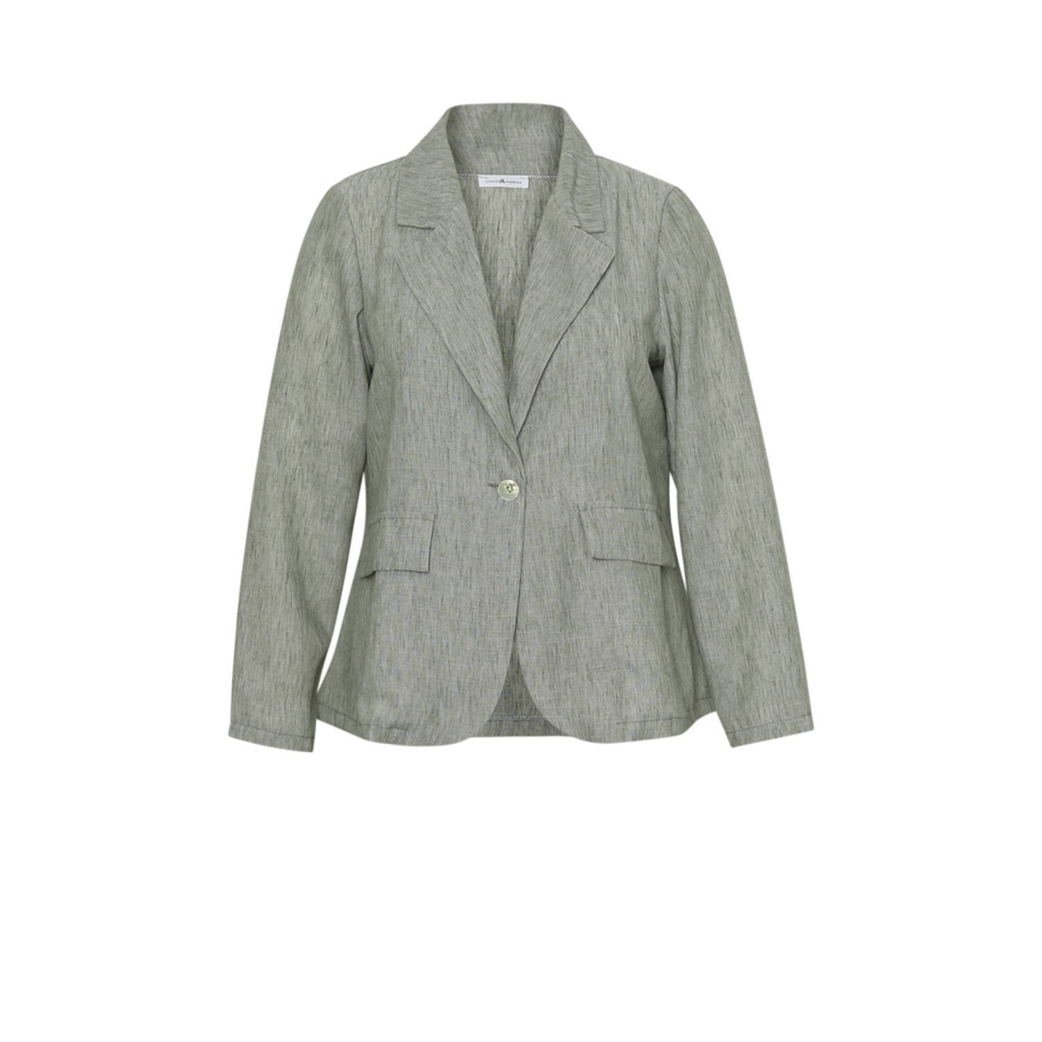 Paprika linnen regular blazer lichtgrijs