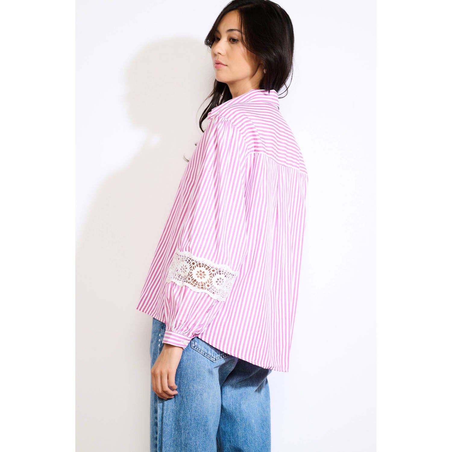 LOLALIZA blouse roze broderie