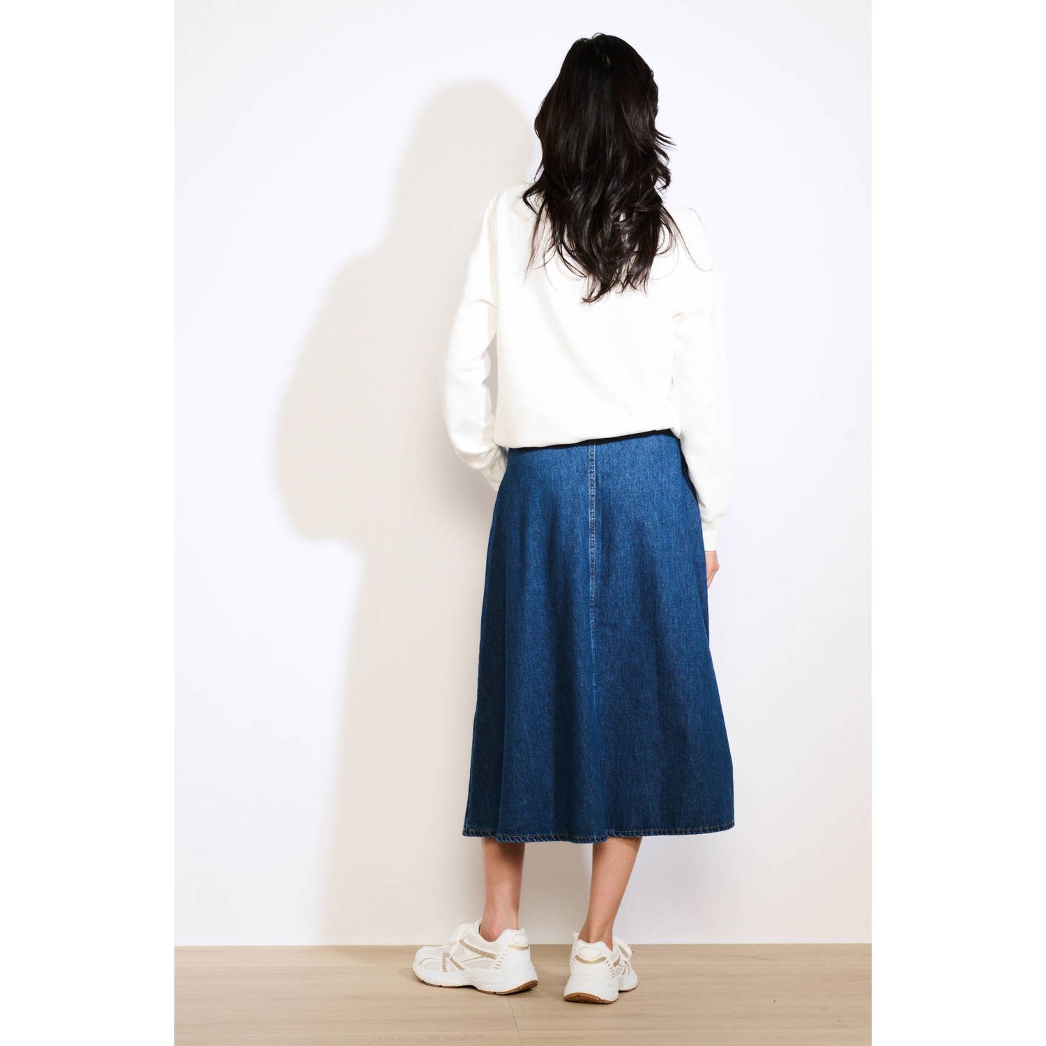 LOLALIZA denim spijkerrok dark blue denim