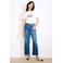 LOLALIZA high waist wide leg jeans medium blue denim