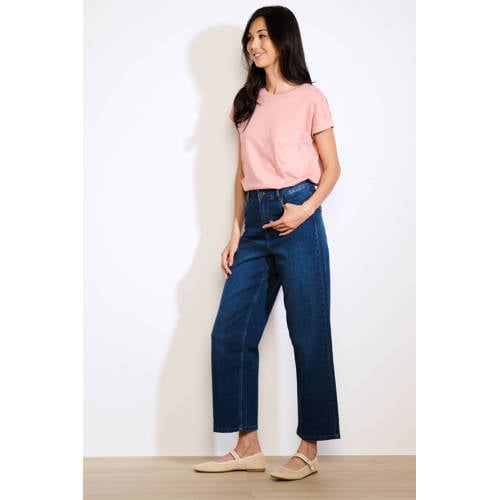LOLALIZA high waist wide leg jeans medium blue denim afbeelding