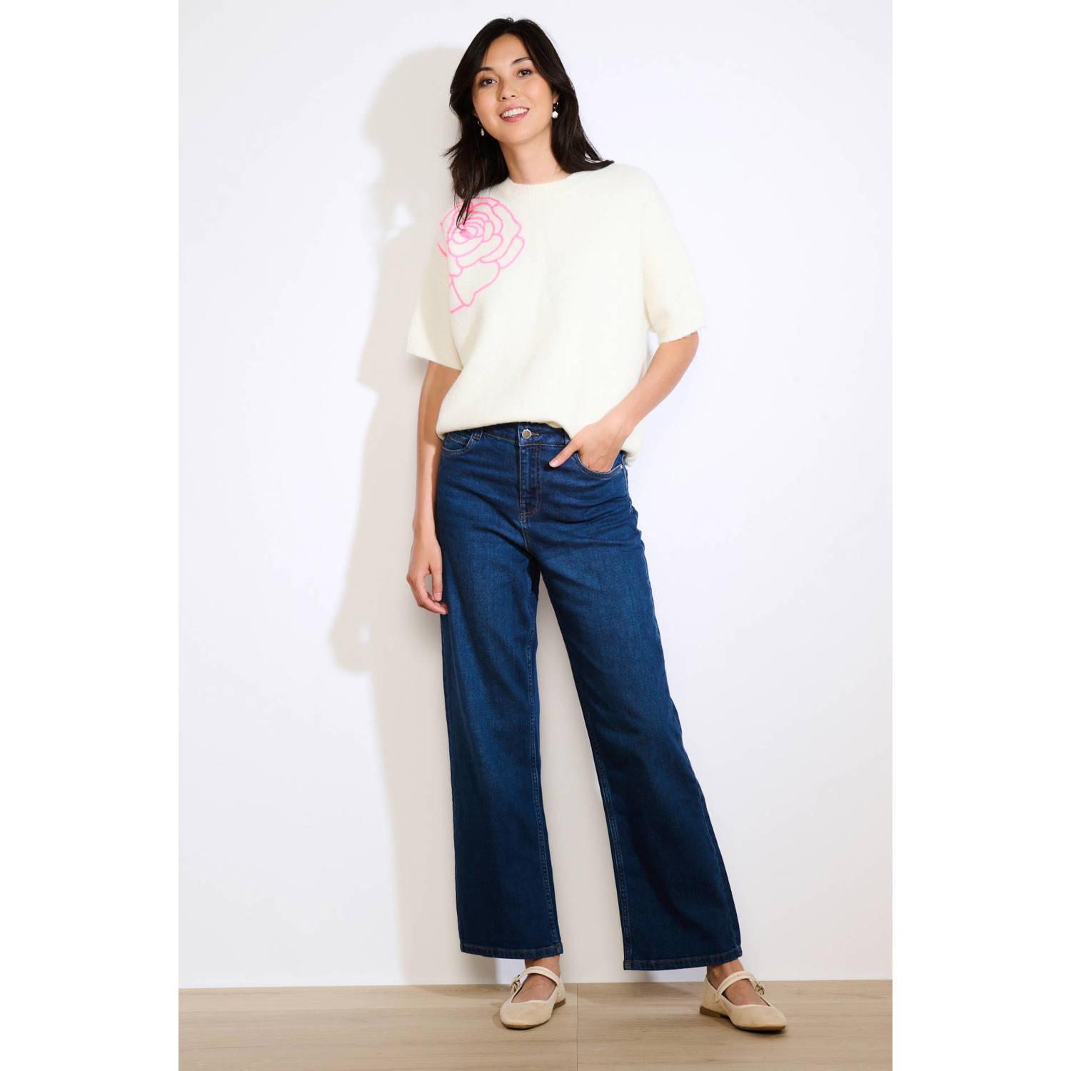 LOLALIZA cropped jeans dark blue denim