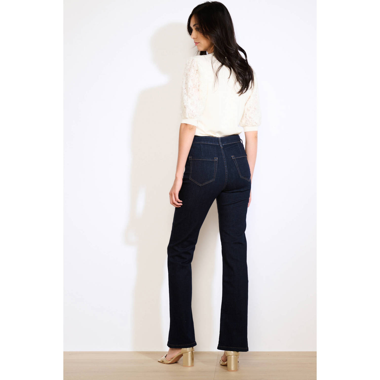 LOLALIZA flared jeans dark blue denim