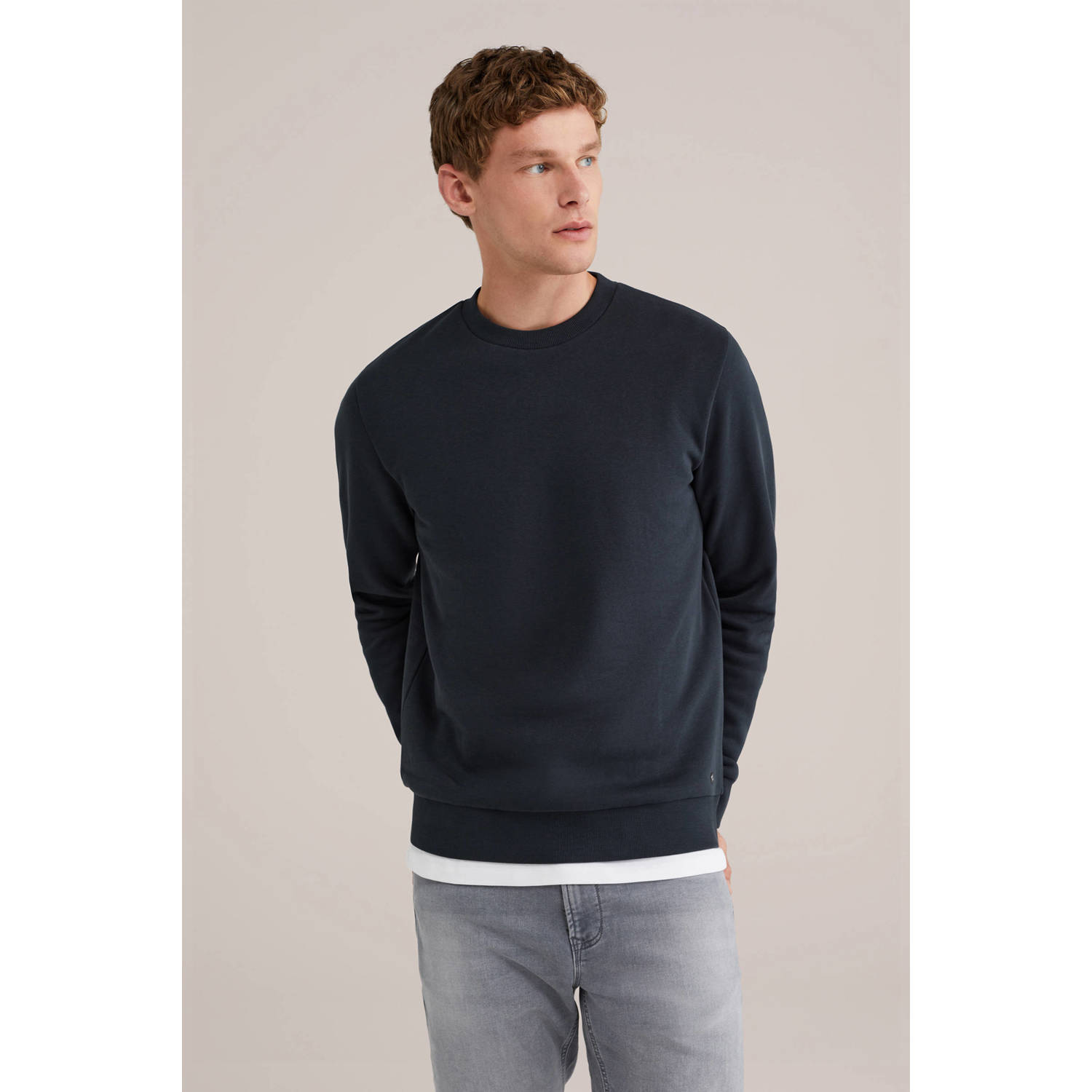 WE Fashion sweater donkerblauw