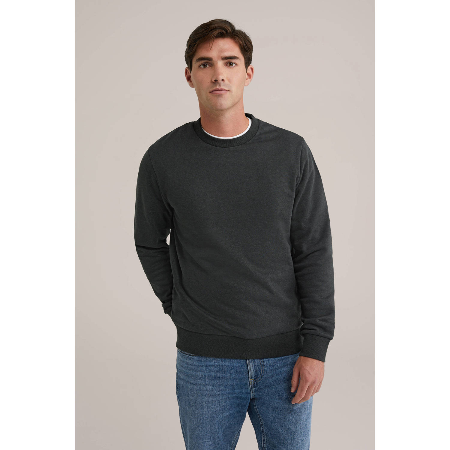 WE Fashion sweater donkergroen