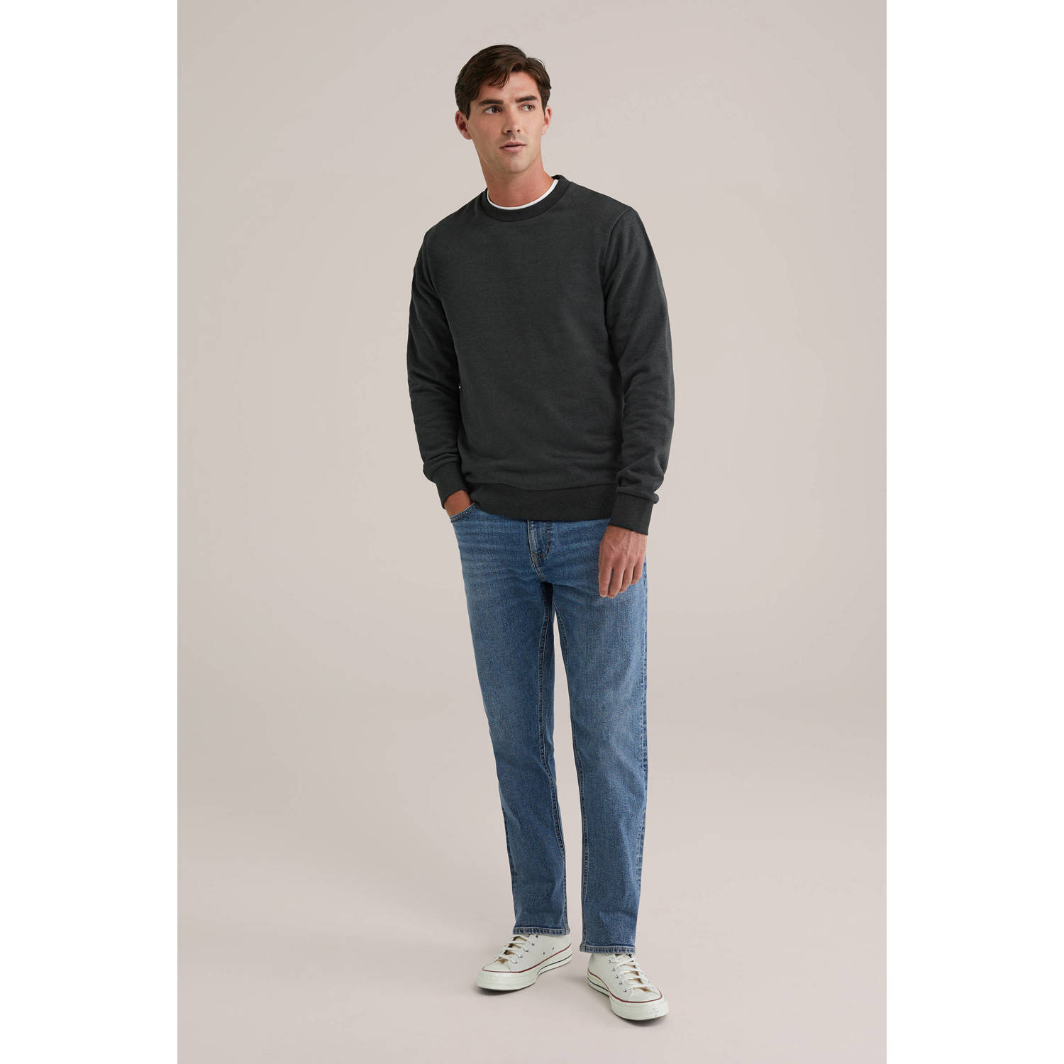 WE Fashion sweater donkergroen