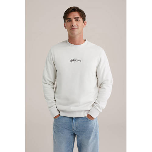 WE Fashion sweater met backprint ecru afbeelding