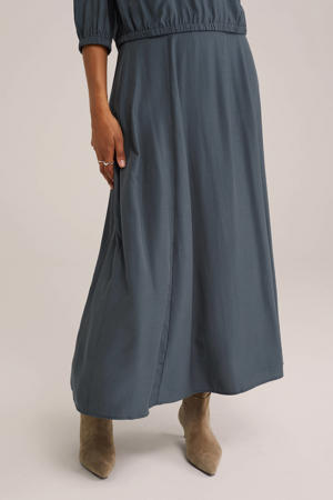 maxi rok grijsblauw