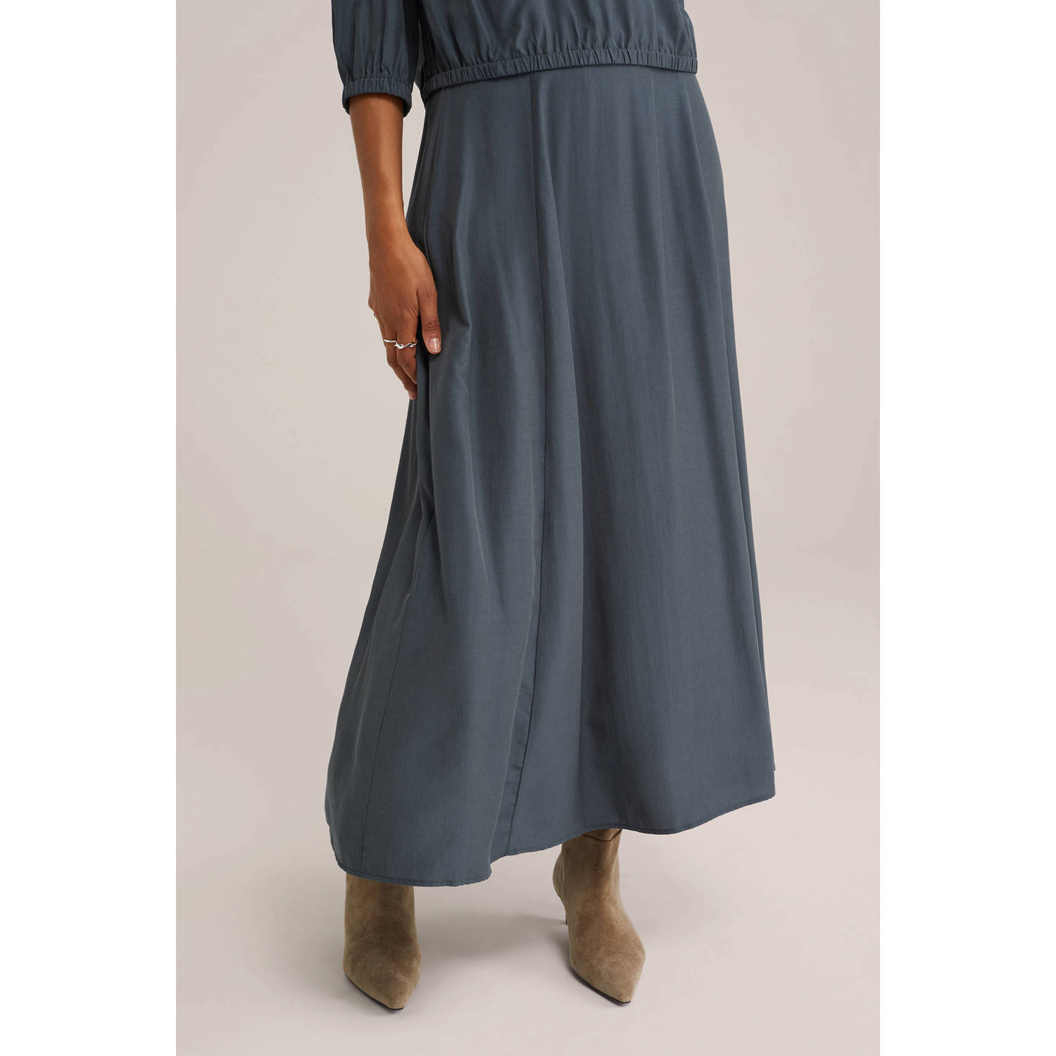 WE Fashion maxi rok grijsblauw
