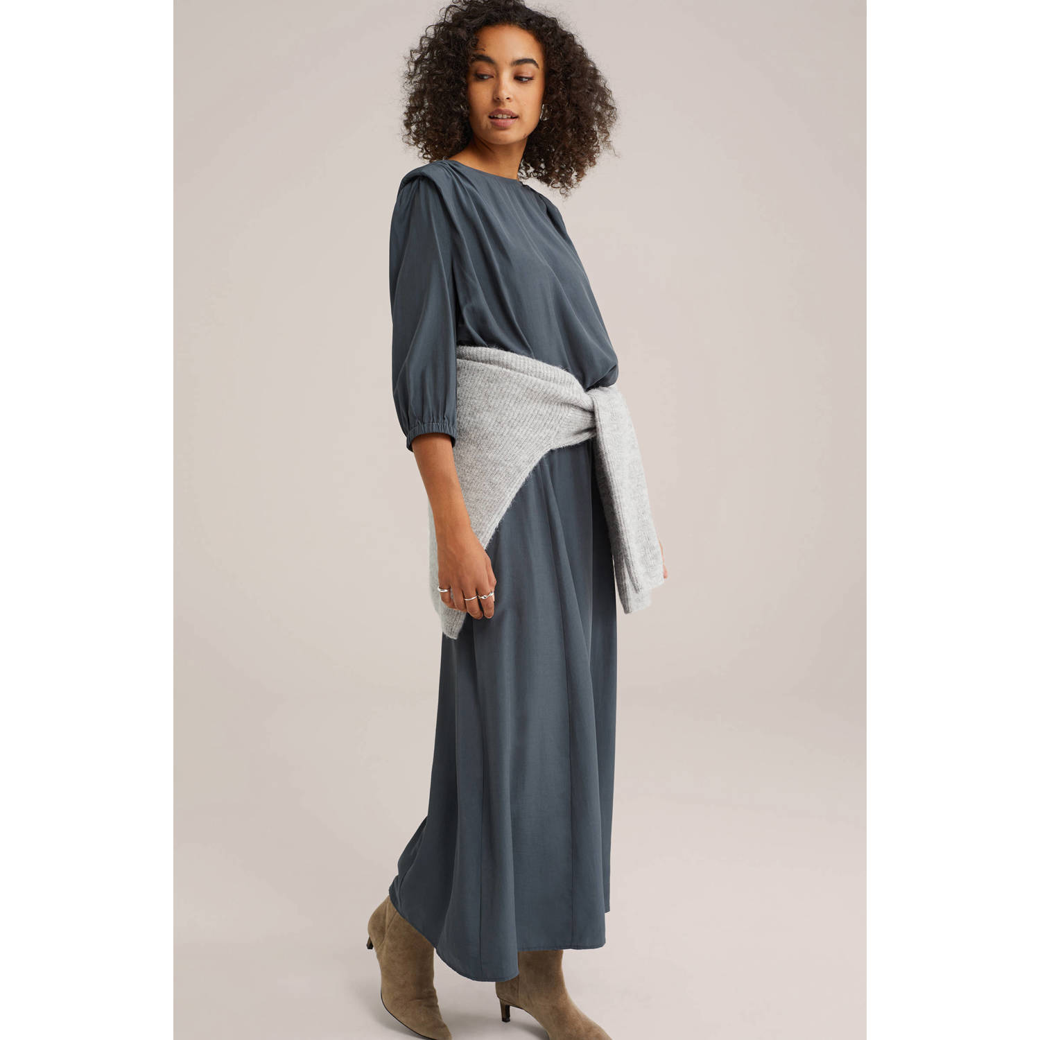 WE Fashion maxi rok grijsblauw