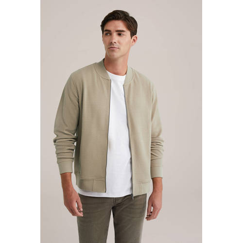 WE Fashion bombervest met textuur taupe afbeelding