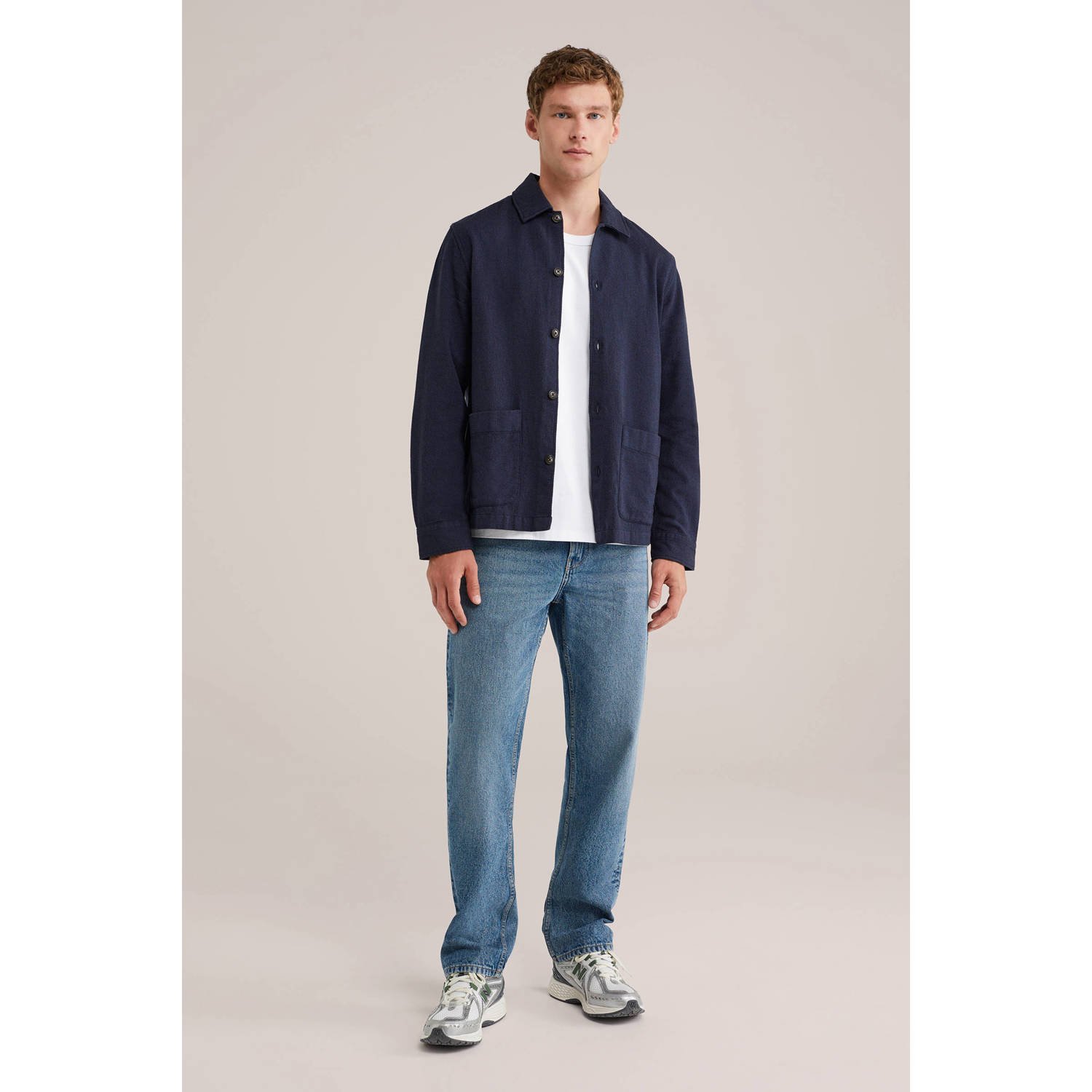 WE Fashion straight leg regular fit jeans mid blue
