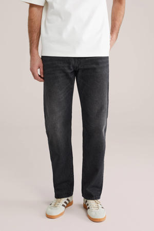 regular straight leg jeans black denim