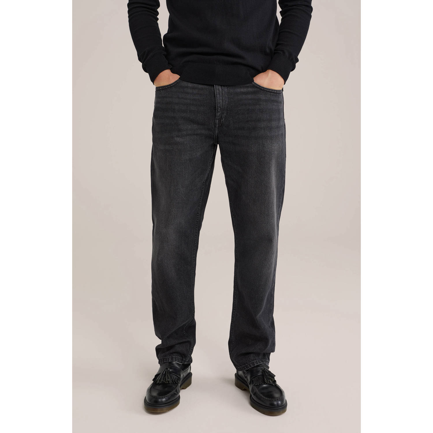 WE Fashion regular straight leg jeans black denim