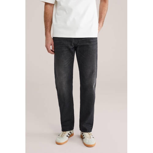 WE Fashion Blue Ridge regular straight leg jeans black denim afbeelding