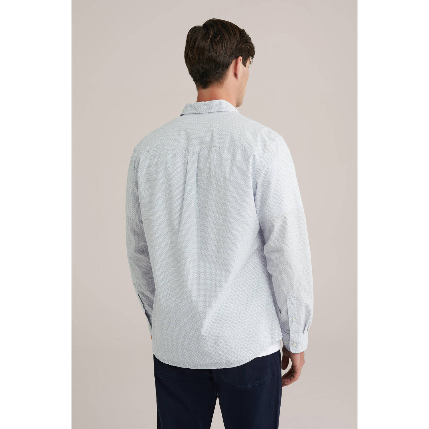 WE Fashion satijnen casual overhemd lichtblauw