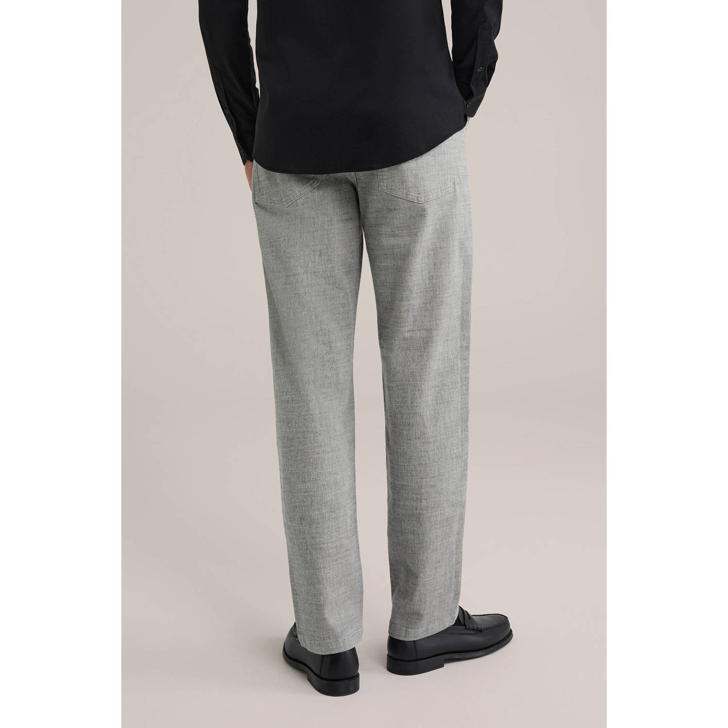 WE Fashion straight casual broek grijs