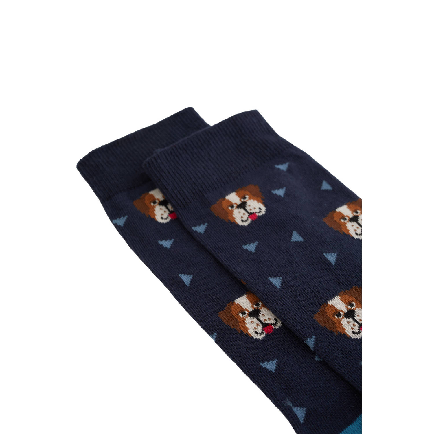 WE Fashion sokken met dierenprint blauw