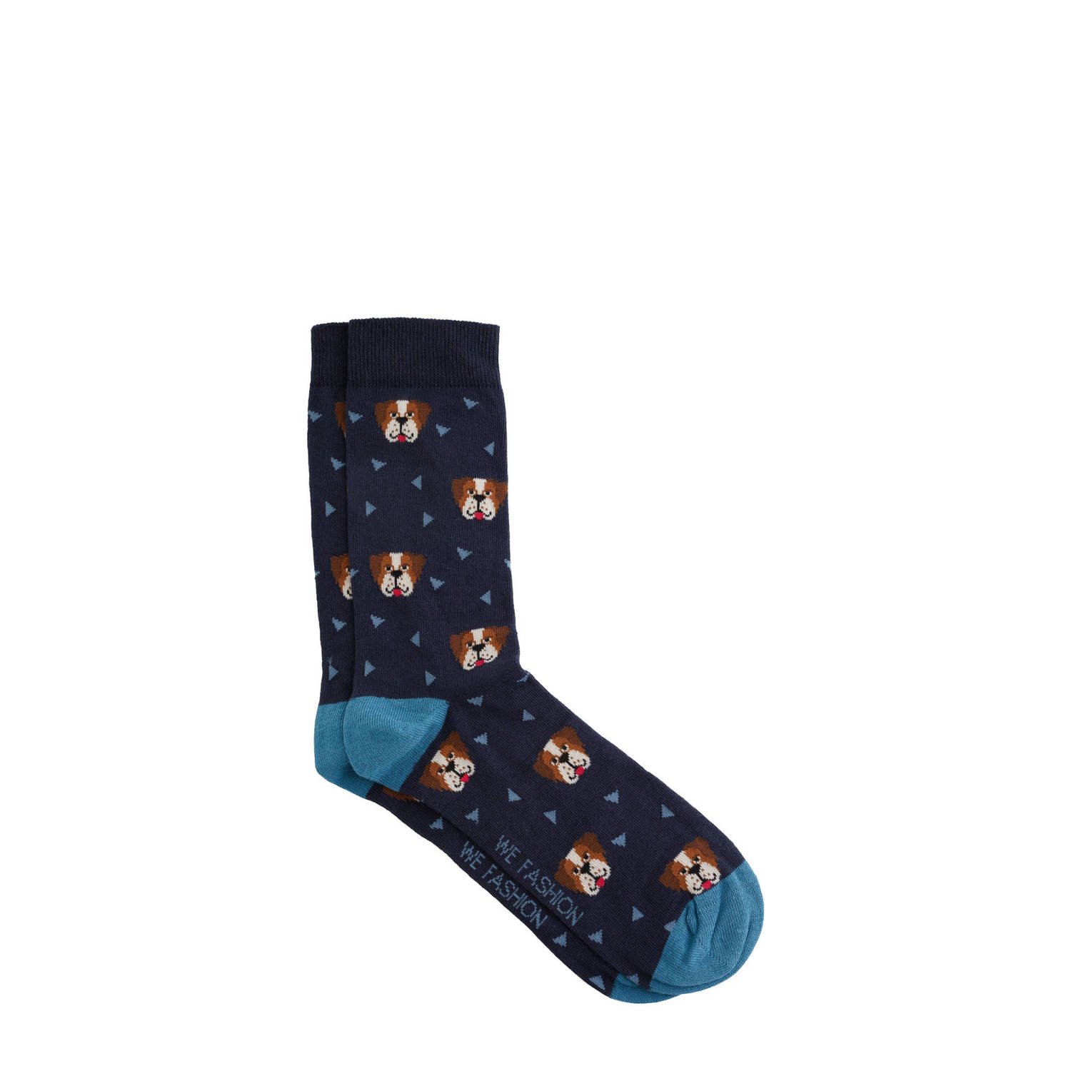 WE Fashion sokken met dierenprint blauw