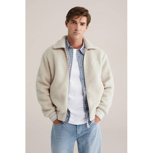 WE Fashion Blue Ridge teddy bomberjack beige afbeelding