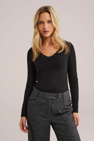 longsleeve geribbeld zwart