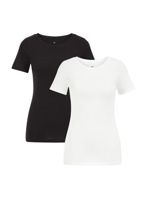 2 pack T-shirt zwart/wit