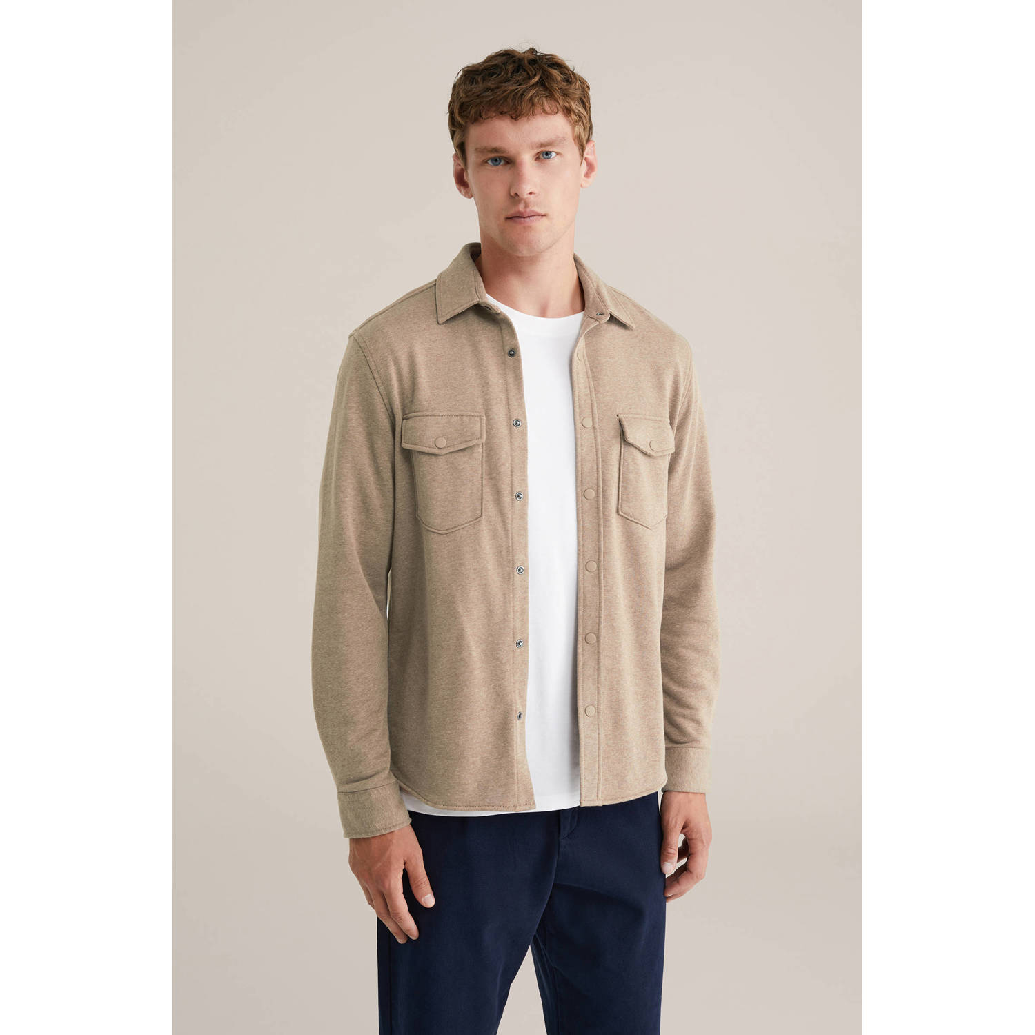 WE Fashion overshirt lichtbruin