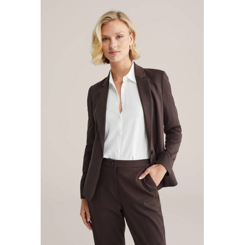WE Fashion jersey getailleerde blazer afbeelding