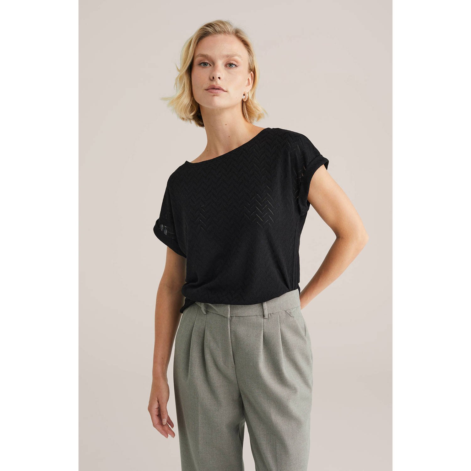WE Fashion T-shirt zwart