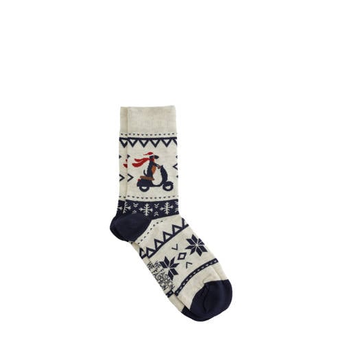 WE Fashion sokken met all over print ecru afbeelding
