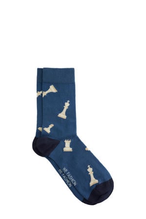 sokken met print blauw