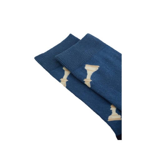 WE Fashion sokken met print blauw afbeelding