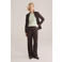 WE Fashion jersey high waist pantalon donkerbruin