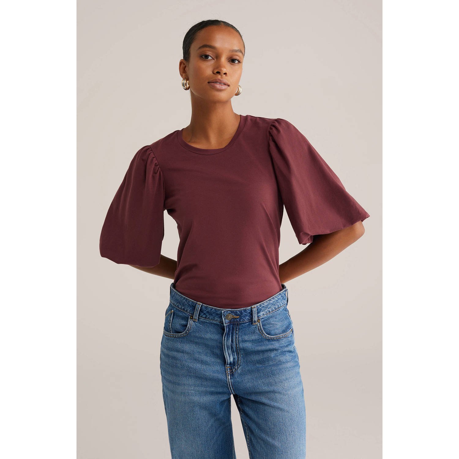 WE Fashion top donkerrood