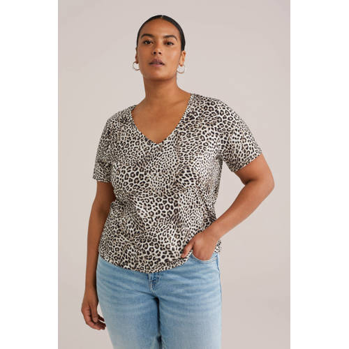 WE Fashion Curve top ecru afbeelding