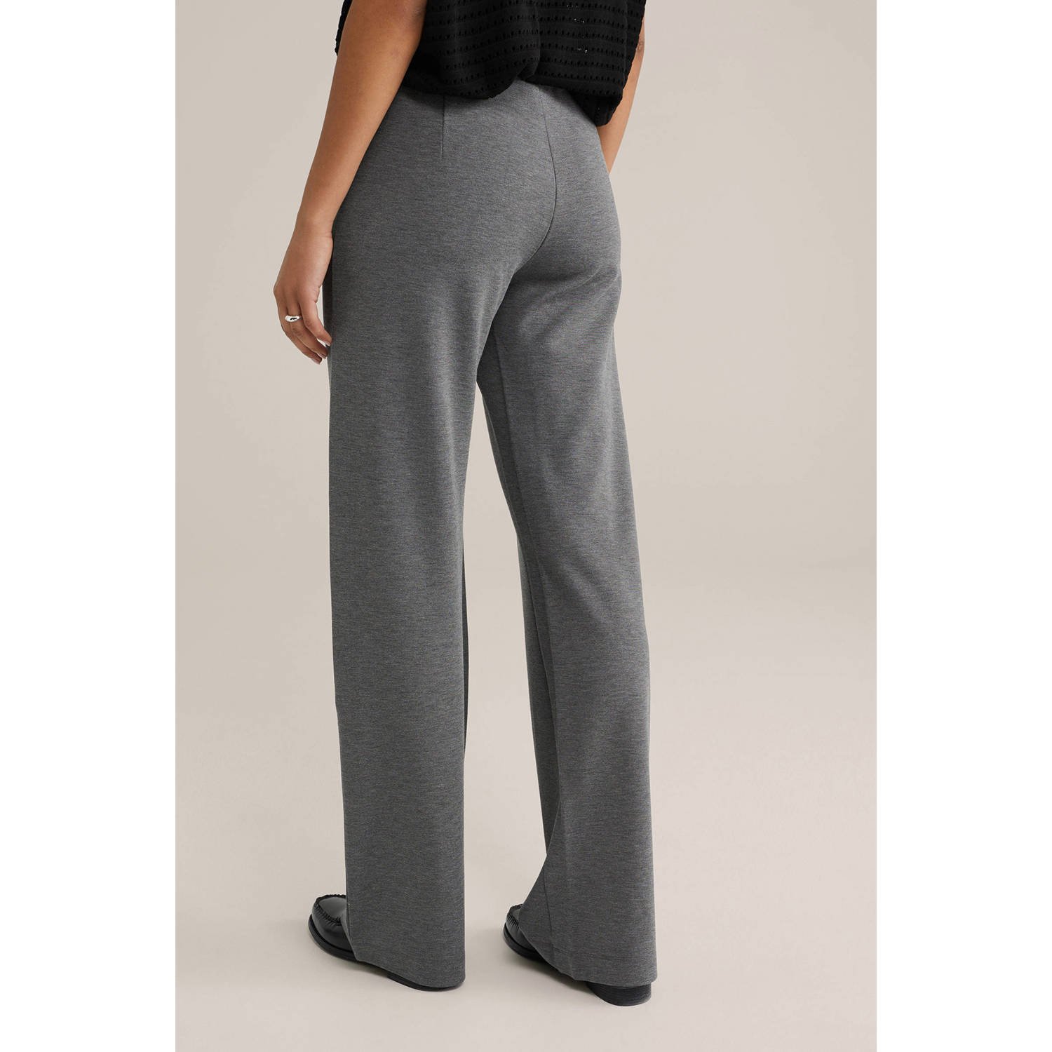 WE Fashion straight regular waist casual broek grijs