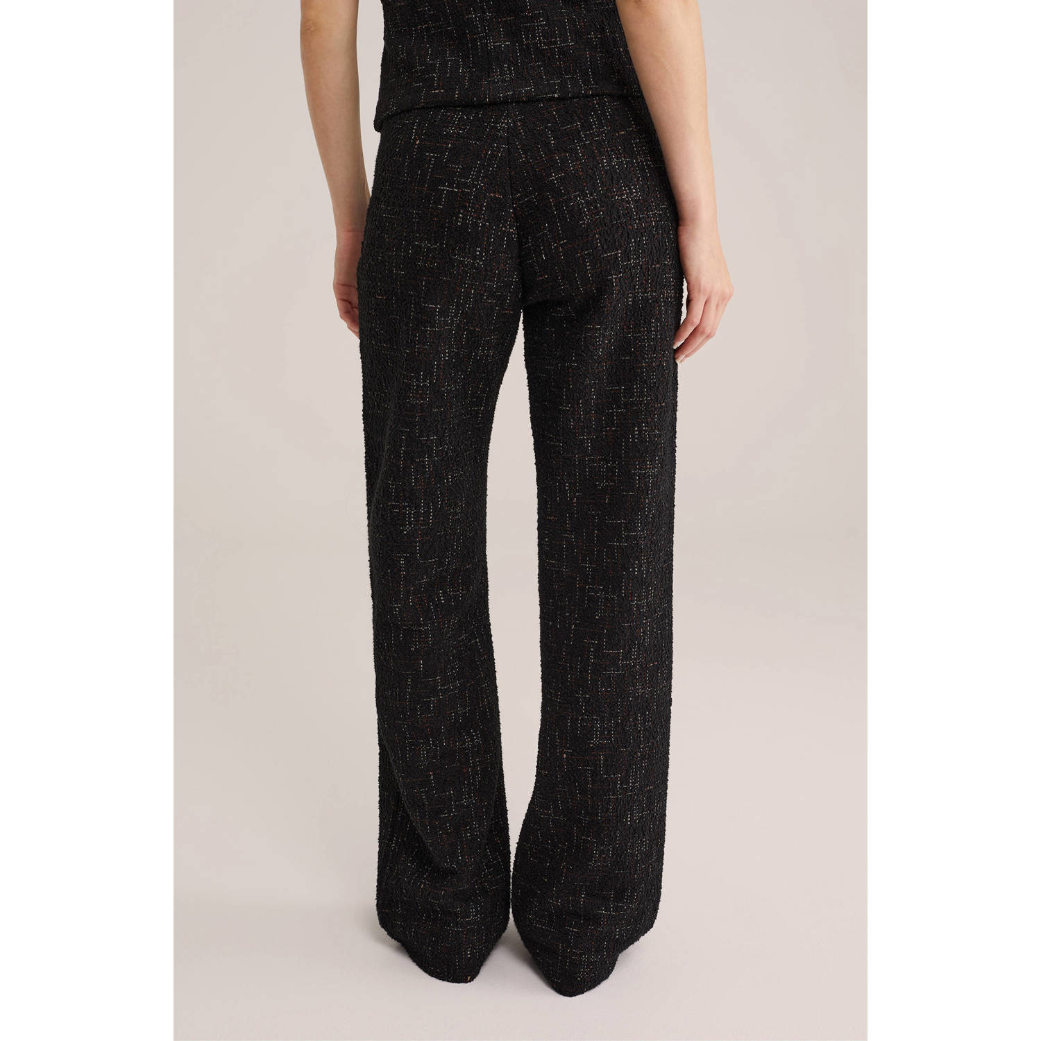 WE Fashion straight high waist broek zwart